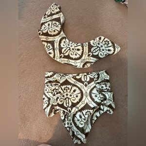 Brown and Cream Patterned Home Accent